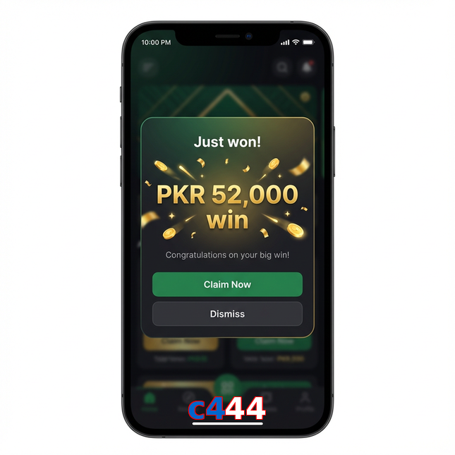 Main screen of C444 win page for PK players